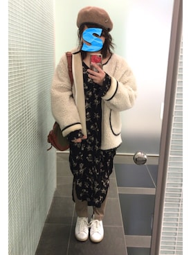 「アイテム（ブルゾン）」を使った、Sатоко⋆*さん（レディース・156cm・30代）の冬コーディネート