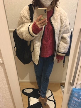 「アイテム（ブルゾン）」を使った、Sатоко⋆*さん（レディース・156cm・30代）の冬コーディネート