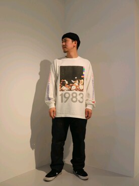 「RIPNDIP（リップンディップ）のアイテム」を使った、LHP福岡店 staffさん（メンズ・165cm）の春コーディネート