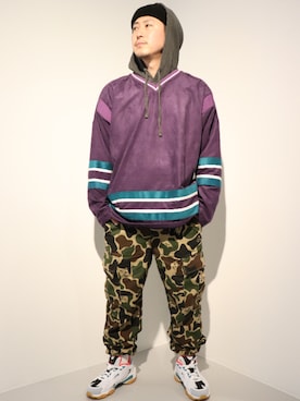 「RIPNDIP（リップンディップ）のアイテム」を使った、LHP福岡店 staffさん（メンズ・165cm）の秋コーディネート