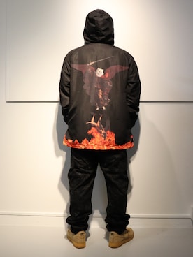 「RIPNDIP（リップンディップ）のアイテム」を使った、LHP福岡店 staffさん（メンズ・165cm）の秋コーディネート