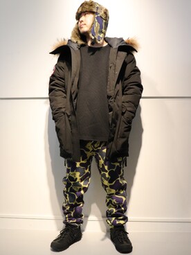 「RIPNDIP（リップンディップ）のアイテム」を使った、LHP福岡店 staffさん（メンズ・165cm）の冬コーディネート