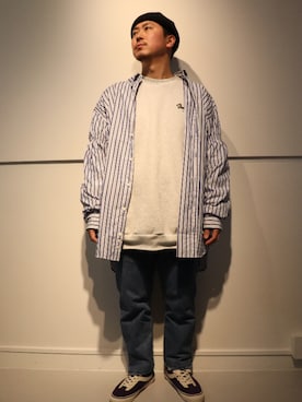「MAGIC STICK（マジックスティック）のアイテム（帽子）」を使った、LHP福岡店 staffさん（メンズ・165cm）の冬コーディネート