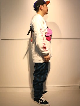 「RIPNDIP（リップンディップ）のアイテム」を使った、LHP福岡店 staffさん（メンズ・165cm）の春コーディネート