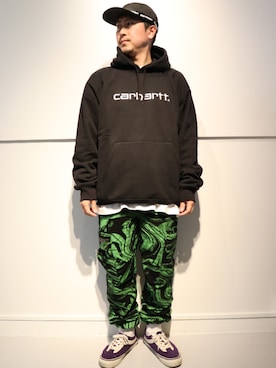 「RIPNDIP（リップンディップ）のアイテム」を使った、LHP福岡店 staffさん（メンズ・165cm）の春コーディネート
