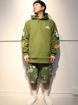 「RIPNDIP（リップンディップ）のアイテム」を使った、LHP福岡店 staffさん（メンズ・165cm）の春コーディネート