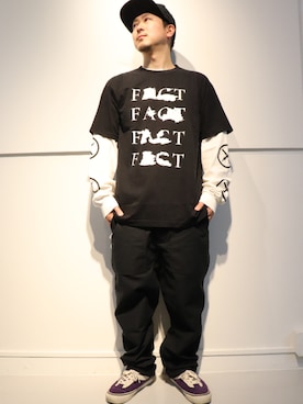 「FACT.（ファクト）のアイテム」を使った、LHP福岡店 staffさん（メンズ・165cm）の春コーディネート