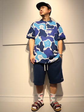 「RIPNDIP（リップンディップ）のアイテム」を使った、LHP福岡店 staffさん（メンズ・165cm）の夏コーディネート