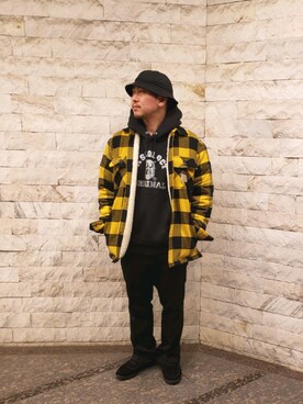 「L.H.P（エルエイチピー）のアイテム（パーカー）」を使った、LHP福岡店 staffさん（メンズ・165cm）の冬コーディネート