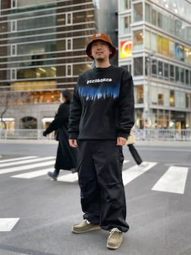 「Carhartt WIP（カーハートダブリューアイピー）のアイテム（帽子）」を使った、LHP福岡店 staffさん（メンズ・165cm）の冬コーディネート
