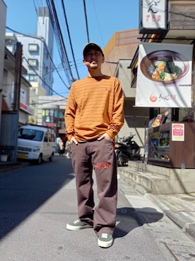 「Carhartt WIP（カーハートダブリューアイピー）のアイテム（トップス）」を使った、LHP福岡店 staffさん（メンズ・165cm）の春コーディネート