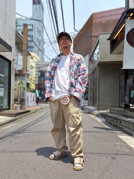 「suicoke（スイコック）のアイテム」を使った、LHP福岡店 staffさん（メンズ・165cm）の夏コーディネート