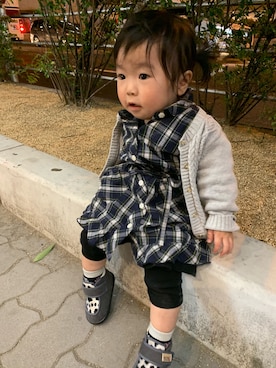 「COMME CA ISM（コムサイズム）のアイテム（シャツワンピース）」を使った、小さなBIG MAMAさん（レディース・145cm）の秋コーディネート
