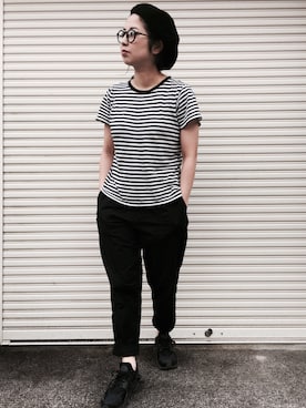 「ハラチ」｜「アイテム（ハンチング/ベレー帽）」を使った、senaさん（レディース・150cm）の春コーディネート