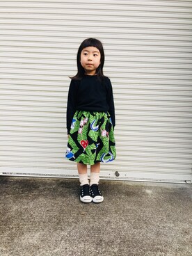 「アイテム（スカート）」を使った、senaさん（キッズ・110cm）の春コーディネート