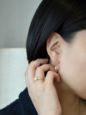 Pas Tierra パティエラ の Sol グリーンクオーツピアス ピアス 両耳用 Wear