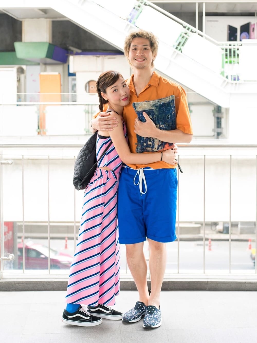 「Bershka、FOREVER 21、VANS、pink、boyfriend、outfit、ootd」｜「Bershkaのアイテム（キャミソール、ピンク系）」を使った、Bernice Sioさん（レディース・162cm）の夏コーディネートの1枚目の写真