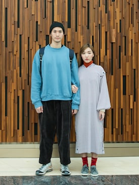 「blue」｜「アイテム（その他）」を使った、Bernice Sioさん（レディース・162cm）の冬コーディネート