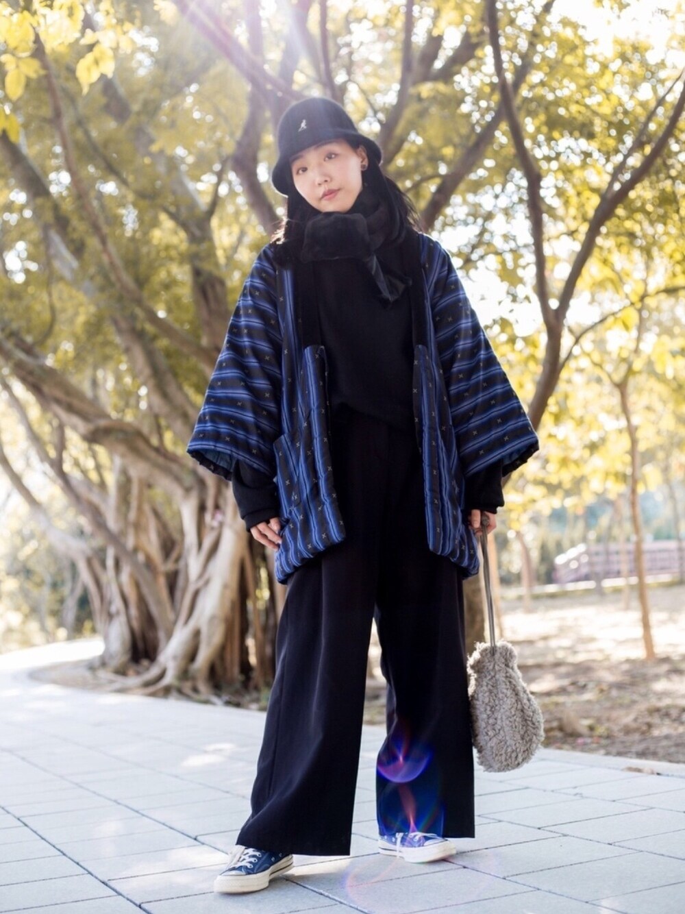 「冬のコーデ、WEARBOOKエントリー、ootd、outfit、シンプル、converse、KANGOL、UNIQLO、lookbook、GU」｜「KANGOLの【KANGOL】Furgora Casual（ハット、ホワイト系）」を使った、Bernice Sioさん（レディース・162cm）の冬コーディネートの1枚目の写真
