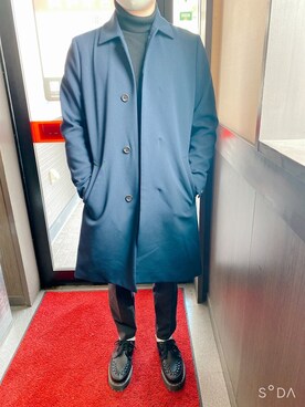 「アイテム（ステンカラーコート）」を使った、chontakaさん（メンズ・170cm・20代）の冬コーディネート