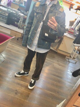 「BIG SMITH（ビッグスミス）のアイテム（パンツ）」を使った、ジンさん（メンズ・160cm）の冬コーディネート