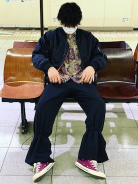 「AVALONE（アヴァロン）のアイテム」を使った、もさん（メンズ・180cm）の春コーディネート