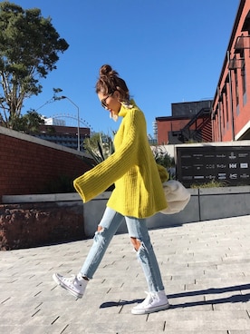 「タッセルピアス」｜Risa Konomiさん（レディース・155cm）の冬コーディネート