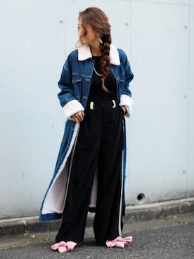 「pumps」｜「アイテム（ジャケット/アウター）」を使った、Risa Konomiさん（レディース・155cm）の冬コーディネート