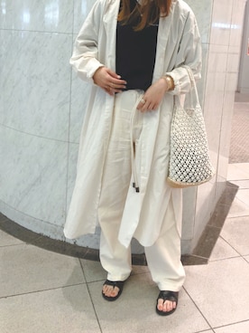 「OZOC（オゾック）のアイテム（トートバッグ）」を使った、naoさん（レディース・164cm）の夏コーディネート
