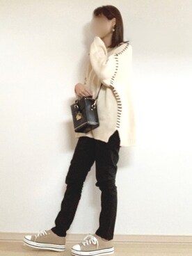 「155㎝コーデ」｜「アイテム（アクセサリー）」を使った、hana☆さん（レディース・155cm）の冬コーディネート