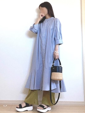 「155㎝コーデ」｜「アイテム（ワンピース）」を使った、hana☆さん（レディース・155cm）の夏コーディネート
