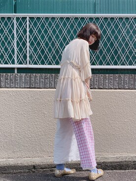 「merry jenny（メリージェニー）のアイテム（バレエシューズ）」を使った、ﾅﾂｷさん（レディース・165cm）の夏コーディネート