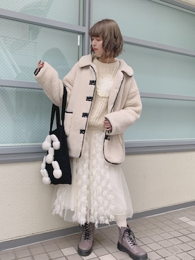 「merry jenny（メリージェニー）のアイテム（ダウンジャケット/コート）」を使った、ﾅﾂｷさん（レディース・165cm）の冬コーディネート