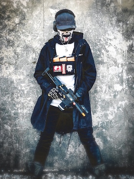 「Supreme （シュプリーム）のアイテム（手袋）」を使った、Taro_airsoftさん（メンズ・178cm）の冬コーディネート