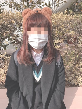 「ユニバコーデ」｜「アイテム（バッグ、ブルー系）」を使った、レトレトさん（レディース・160cm）の冬コーディネート