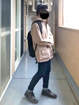 「アイテム（マウンテンパーカー）」を使った、よーすけさん（メンズ・160cm・30代）の冬コーディネート