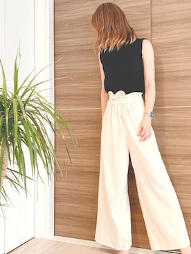 MOUSSY(マウジー) 2WAY WAIST GATHER WIDEパンツ美品