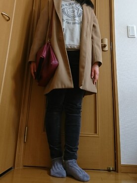 「Honeys（ハニーズ）のアイテム（その他トップス）」を使った、mio_seeさん（レディース・163cm）の冬コーディネート