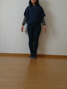 「ユニクロ」｜「アイテム（ポンチョ）」を使った、mio_seeさん（レディース・163cm）の冬コーディネート