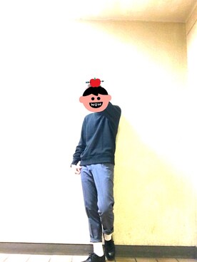 「UNIQLO（ユニクロ）のアイテム（スラックス、グレー系）」を使った、HIROKIさん（メンズ・175cm）の秋コーディネート