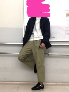 「Dickies（ディッキーズ）の【Dickies】コーチジャケット（ブルゾン、ブルー系）」を使った、HIROKIさん（メンズ・175cm）の秋コーディネート