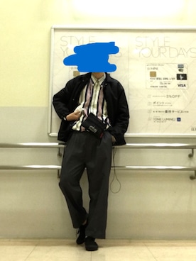 「WEGO（ウィゴー）のアイテム（ブルゾン、ブラック系）」を使った、HIROKIさん（メンズ・175cm）の秋コーディネート