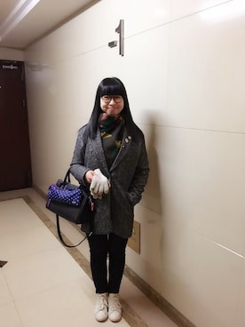 「Levi's（リーバイス）のアイテム（チェスターコート）」を使った、ジェーン ちゃんさん（レディース・158cm）の冬コーディネート