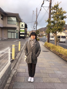 「Levi's（リーバイス）のアイテム（チェスターコート）」を使った、ジェーン ちゃんさん（レディース・158cm）の冬コーディネート