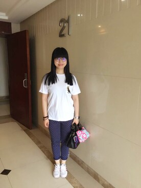 「通勤コーデ」｜「アイテム（雑貨/ホビー）」を使った、ジェーン ちゃんさん（レディース・158cm）の夏コーディネート