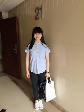 「通勤コーデ」｜「アイテム（雑貨/ホビー）」を使った、ジェーン ちゃんさん（レディース・158cm）の夏コーディネート