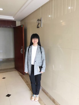 「PULL&BEAR（プルアンドベア）のアイテム（テーラードジャケット）」を使った、ジェーン ちゃんさん（レディース・158cm）の秋コーディネート