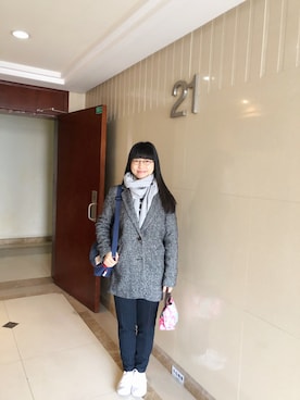 「Levi's（リーバイス）のアイテム（チェスターコート）」を使った、ジェーン ちゃんさん（レディース・158cm）の冬コーディネート