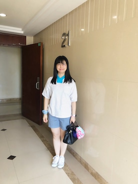 「通勤コーデ」｜「アイテム（雑貨/ホビー）」を使った、ジェーン ちゃんさん（レディース・158cm）の夏コーディネート