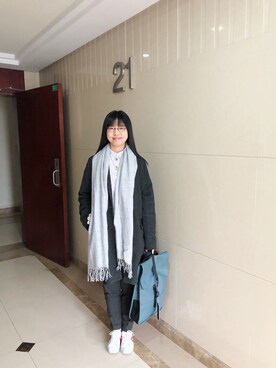 「RAY CASSIN（レイカズン）のアイテム（チェスターコート）」を使った、ジェーン ちゃんさん（レディース・158cm）の秋コーディネート